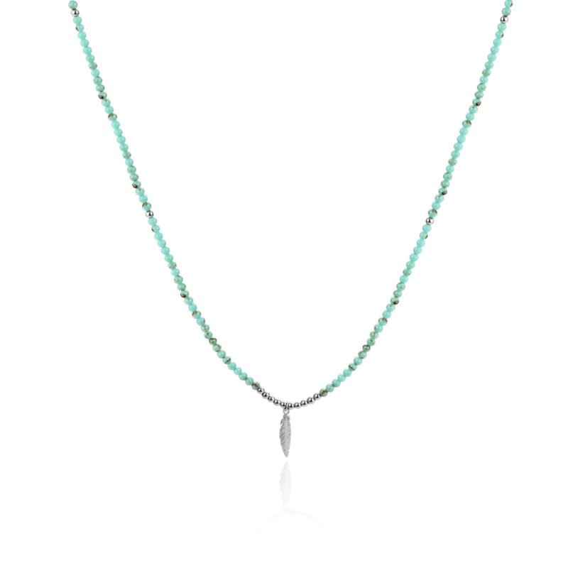 Collana turchese e piuma