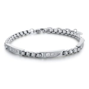 BRACCIALE ACCIAIO CRISTALLI BIANCHI