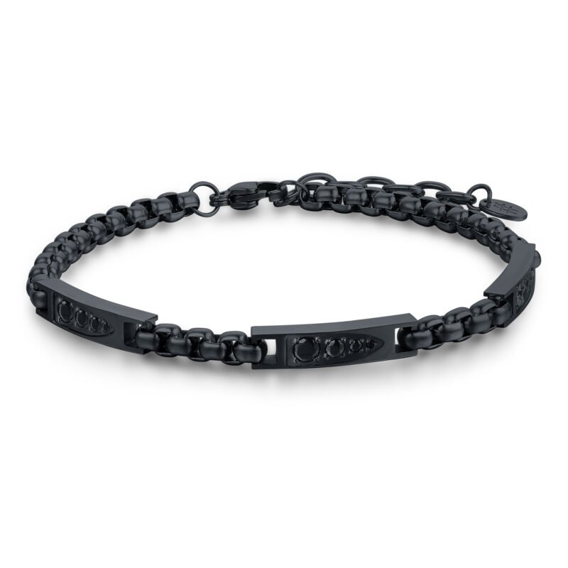 BRACCIALE NERO CRISTALLI NERI
