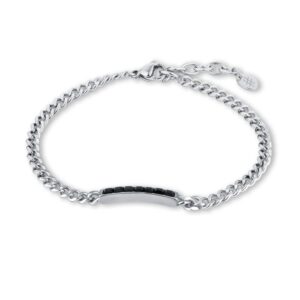 Bracciale Targa Cristalli Neri