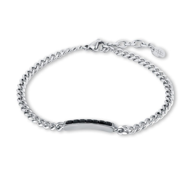 Bracciale Targa Cristalli Neri