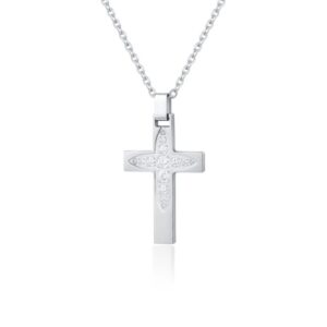 COLLANA CROCE CON CRISTALLI BIANCHI