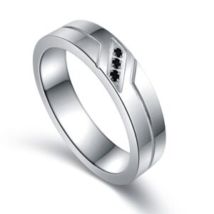 Anello Con Cristalli Neri