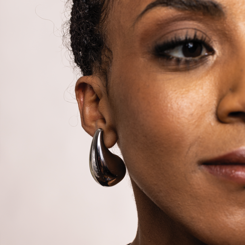 Orecchini Drops 42 mm Acciaio - immagine 3