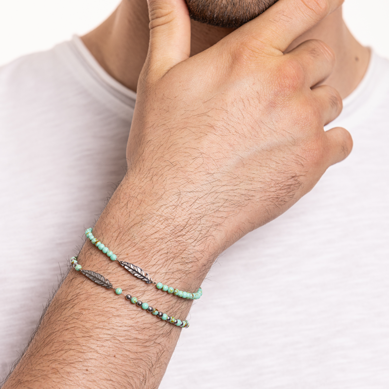 Bracciale Turchese con piuma - immagine 2