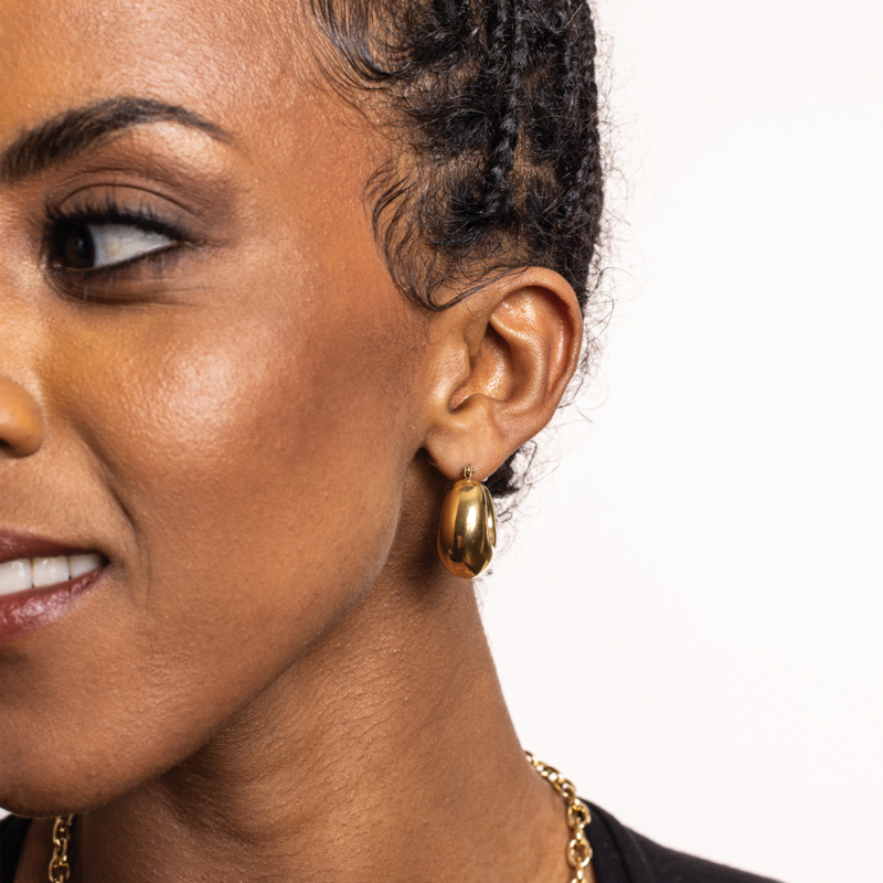 ORECCHINI BOMBATI PVD ORO - immagine 2