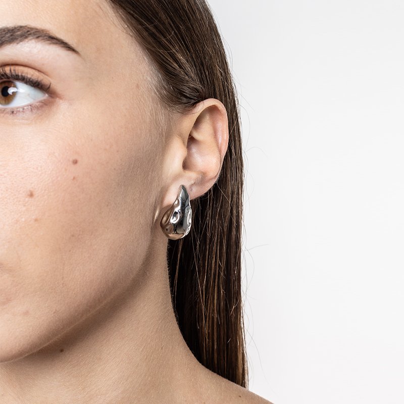 Orecchino Drop Lunare Acciaio - immagine 2