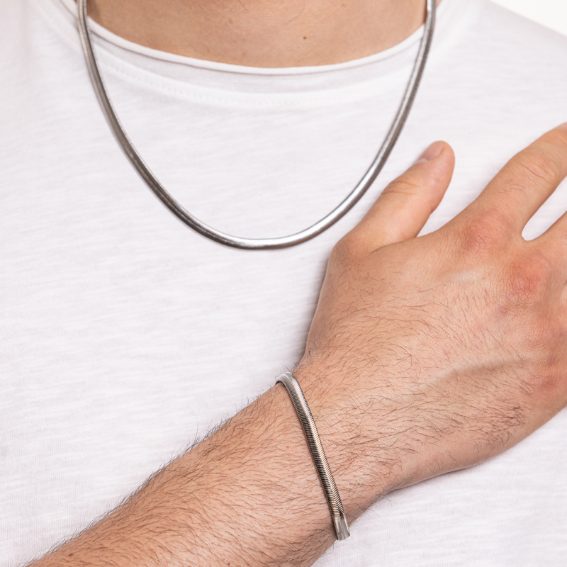 Bracciale Catena Snake Acciaio - immagine 2