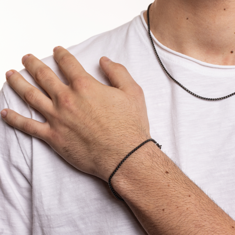 Bracciale Catena Basket pvd nero - immagine 2