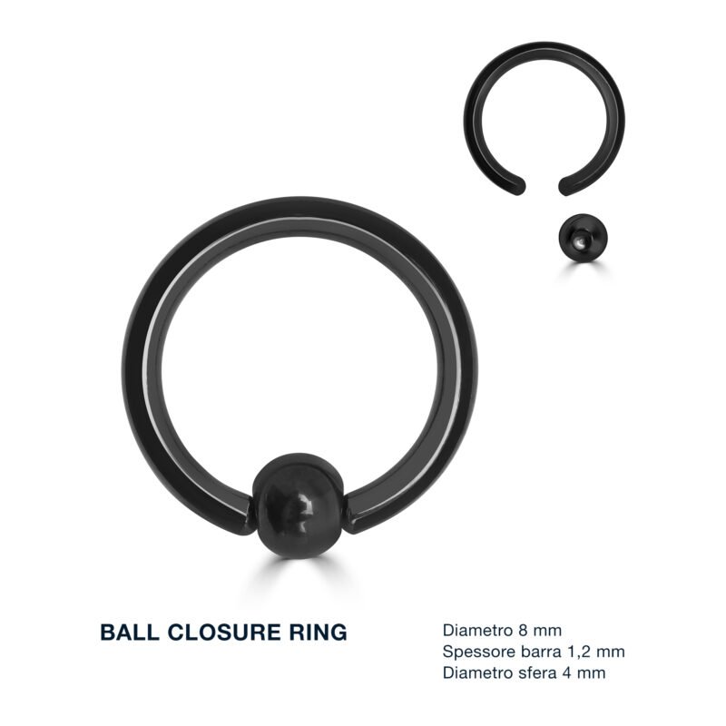 Ball Closure Ring pvd nero - immagine 3