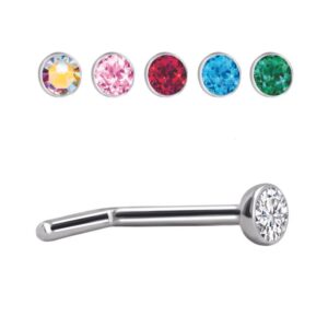 Chiodino Da Naso A “L” Con Cristallo