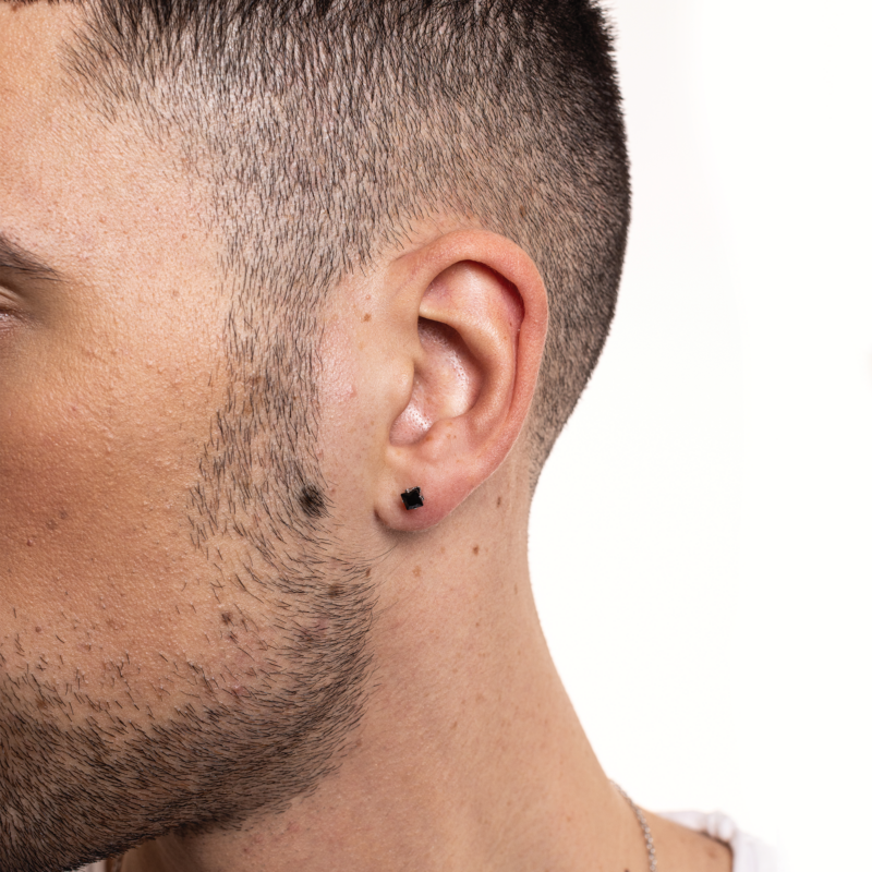 Orecchini Punto Luce Quadrato 4 mm - immagine 2