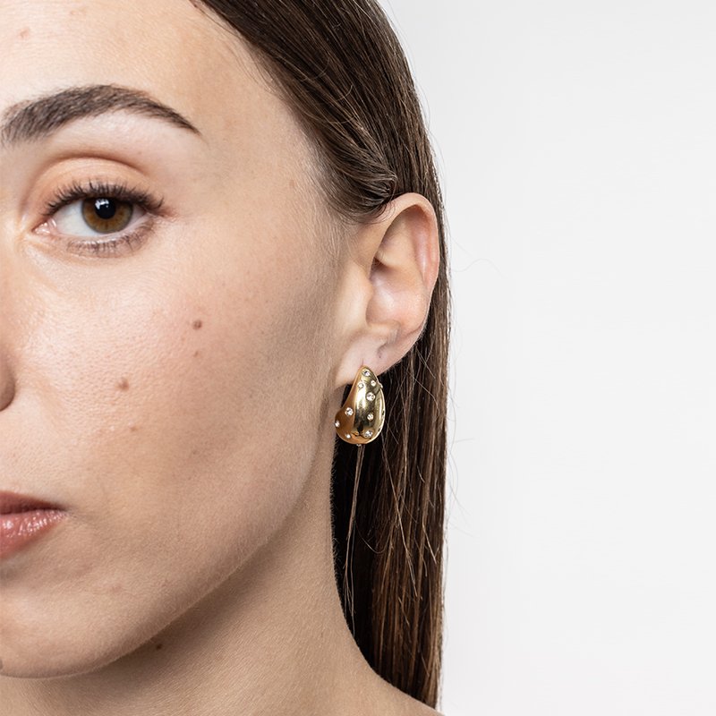 Orecchino Drop Cristalli pvd Oro - immagine 2