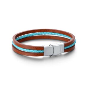 Bracciale in Similpelle Turchese Regolabile