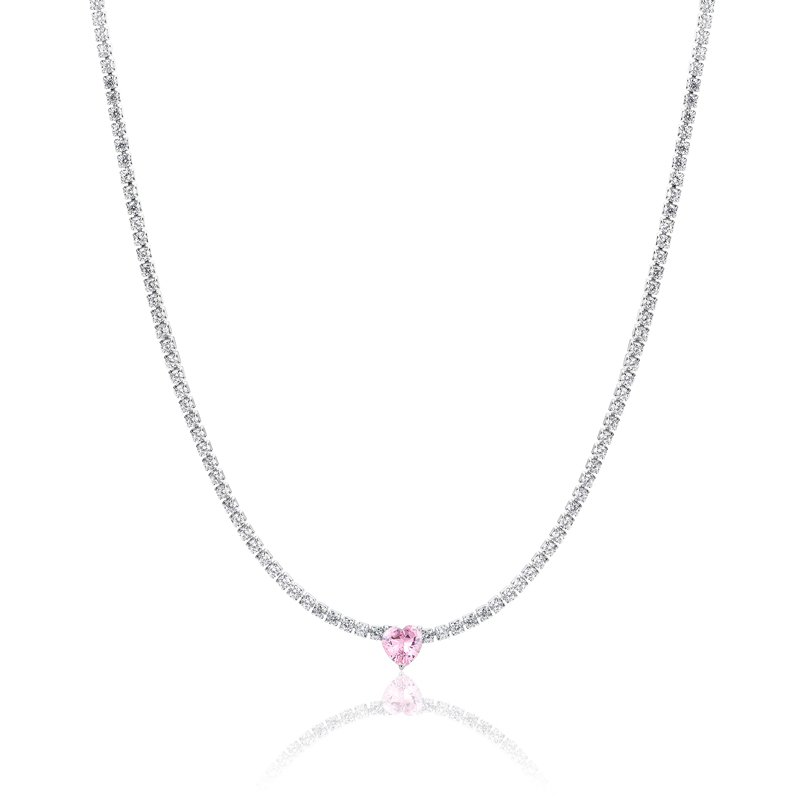 Collana Tennis con Cristallo a Cuore - immagine 3