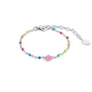 Bracciale Bimba Fiore Catena Arcobaleno
