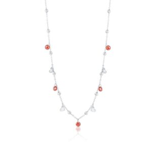 Collana Catena Pallini Cuori e Cristalli