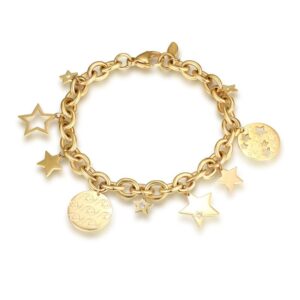 Bracciale con Stelle Pendenti PVD Oro