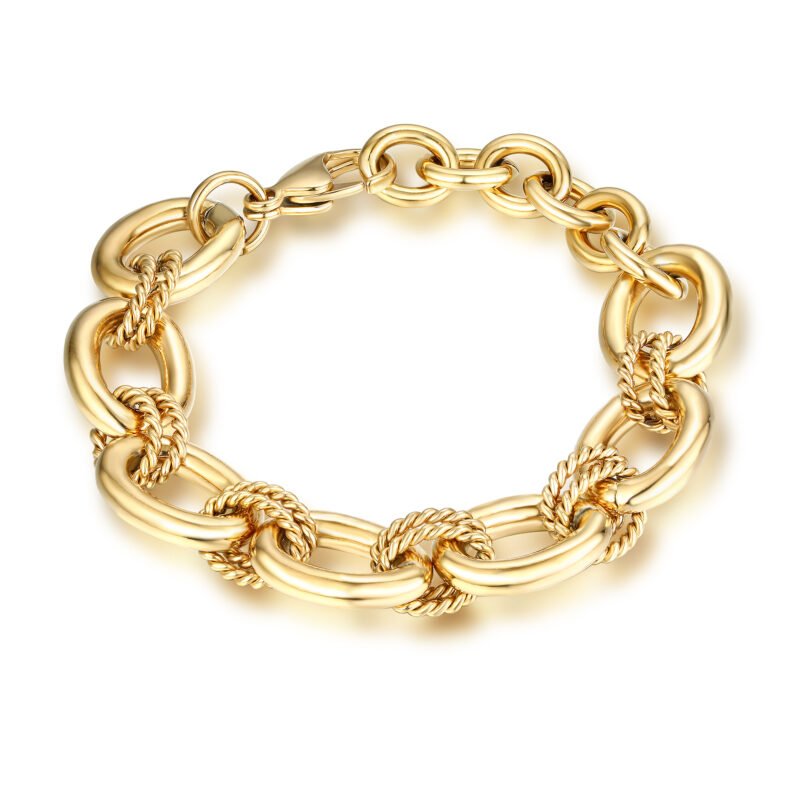 Bracciale Maglie Ovali Ip Oro