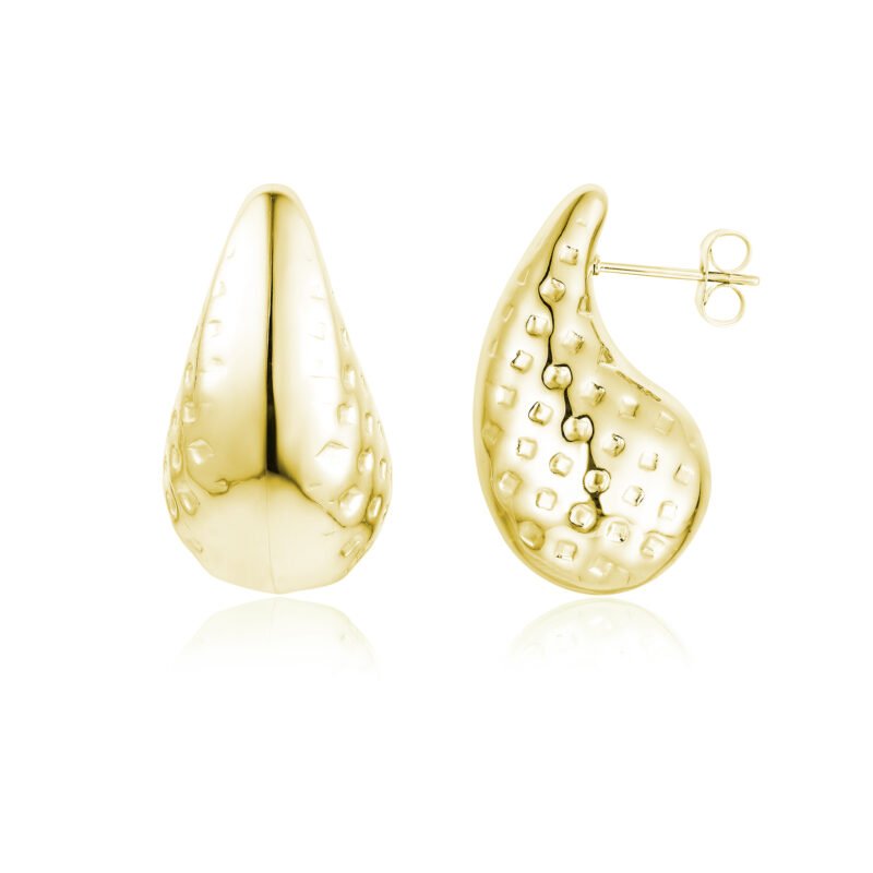 Orecchino Drop Puntinato pvd Oro