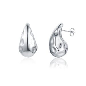 Orecchino Drop Lunare Acciaio