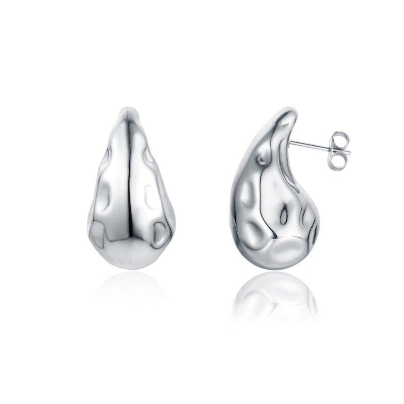 Orecchino Drop Lunare Acciaio