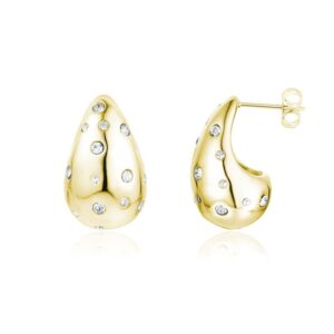 Orecchino Drop Cristalli pvd Oro