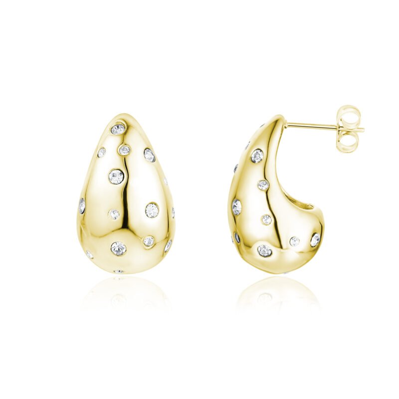 Orecchino Drop Cristalli pvd Oro