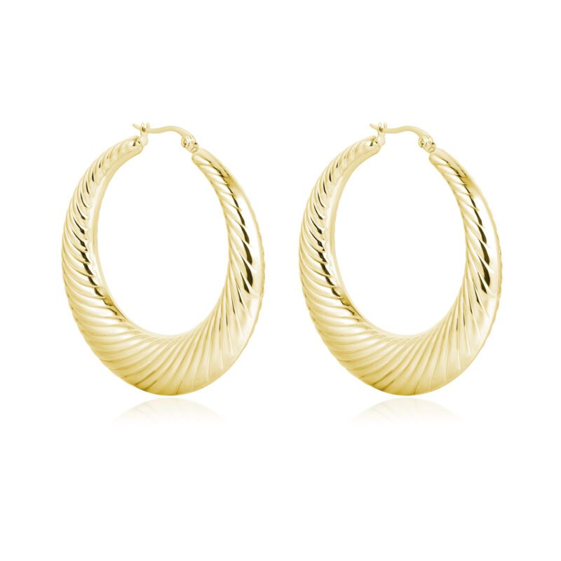 Orecchini Cerchio Rigato pvd oro