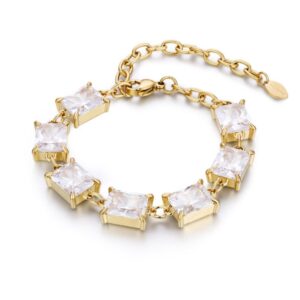 Bracciale Cristalli Baguette pvd Oro