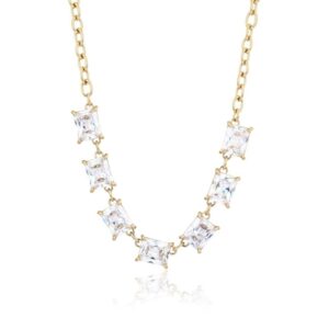 Collana Cristalli Baguette pvd Oro