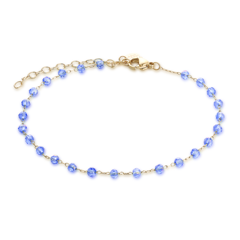 Cavigliera Dorata Cristalli Blu