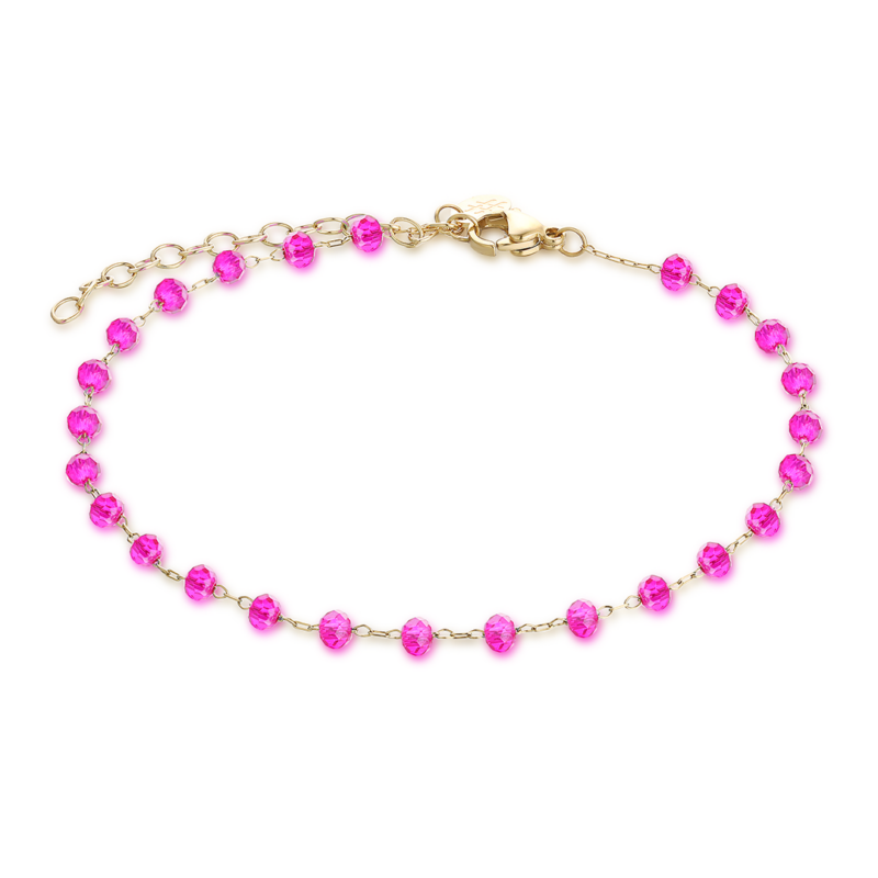 Cavigliera Dorata Cristalli Fuxia