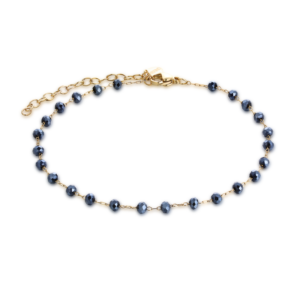 Cavigliera Dorata Cristalli Neri