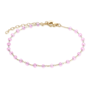 Cavigliera Dorata Cristalli Rosa