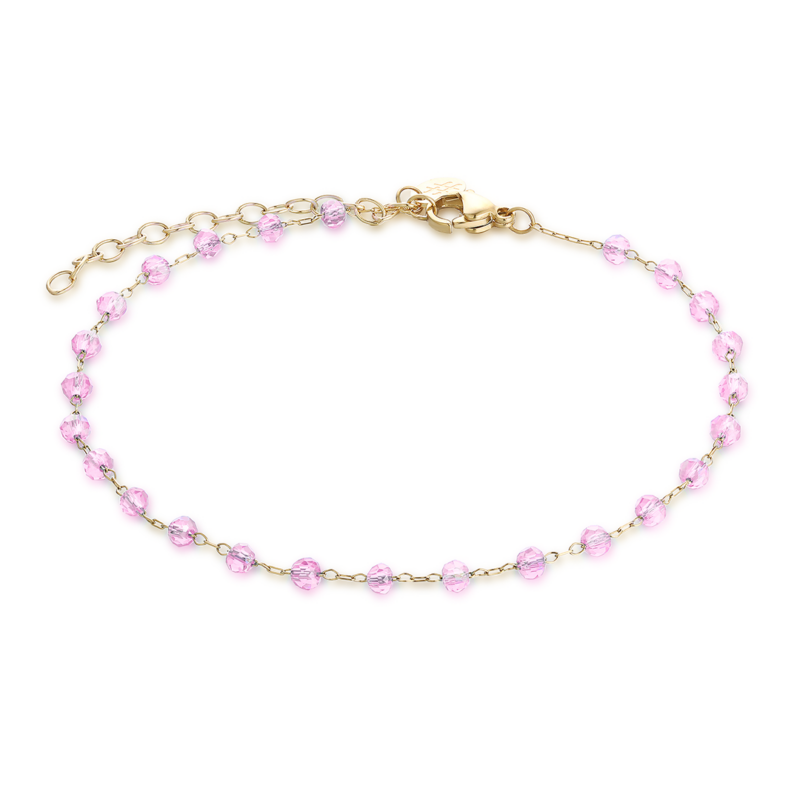 Cavigliera Dorata Cristalli Rosa