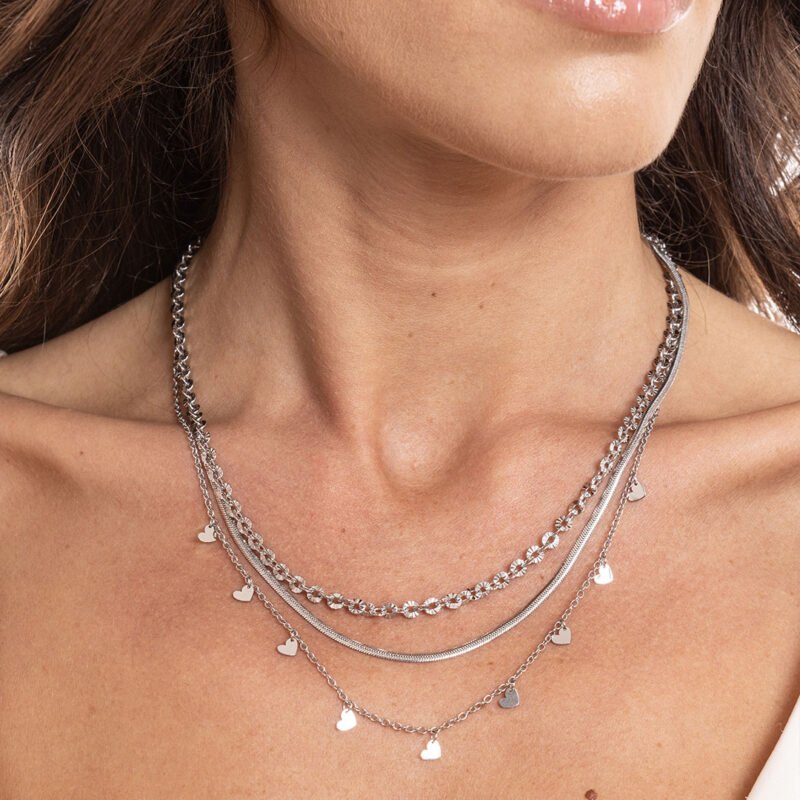 Collana Triplo Filo con Cuoricini - immagine 2