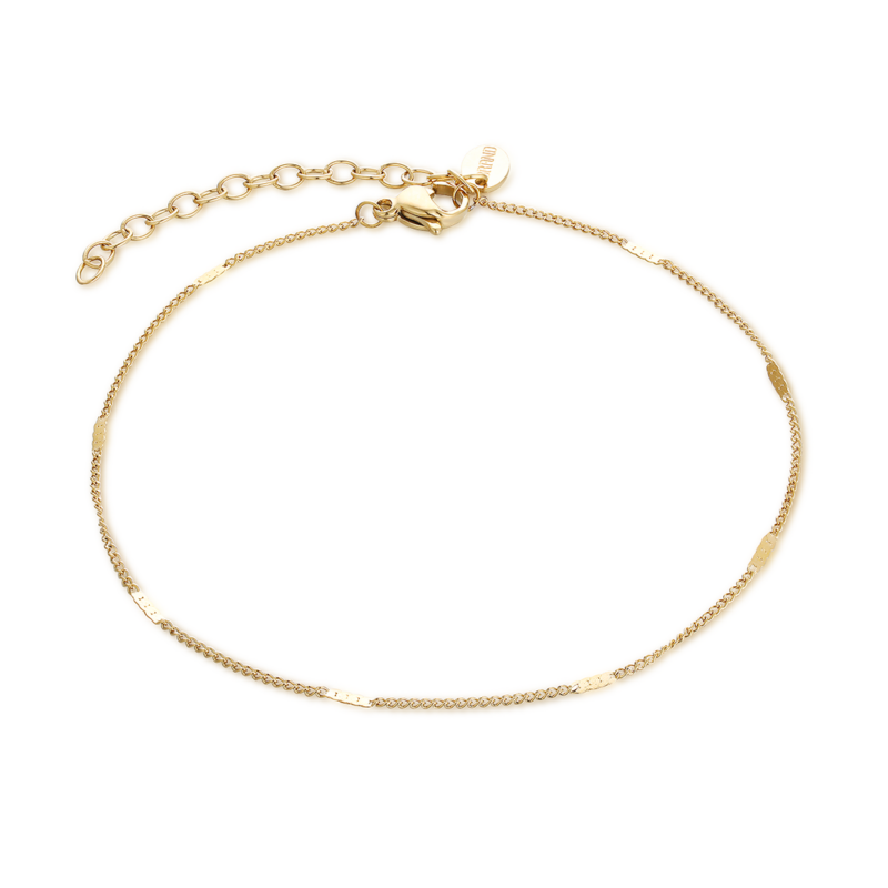 Cavigliera Catena Pressata Finish Dorato