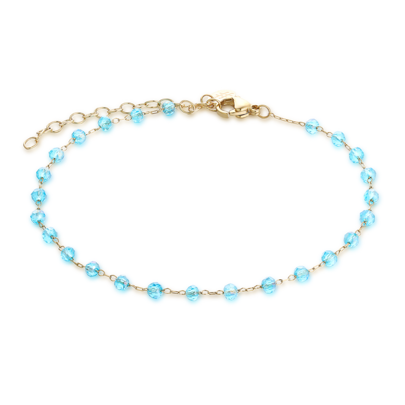 Cavigliera Dorata Cristalli Turchesi