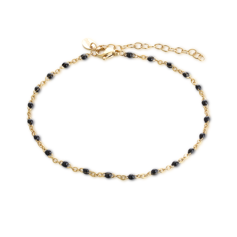 Cavigliera Dorata Smalto Nero