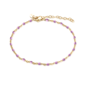 Cavigliera Dorata Smalto Rosa