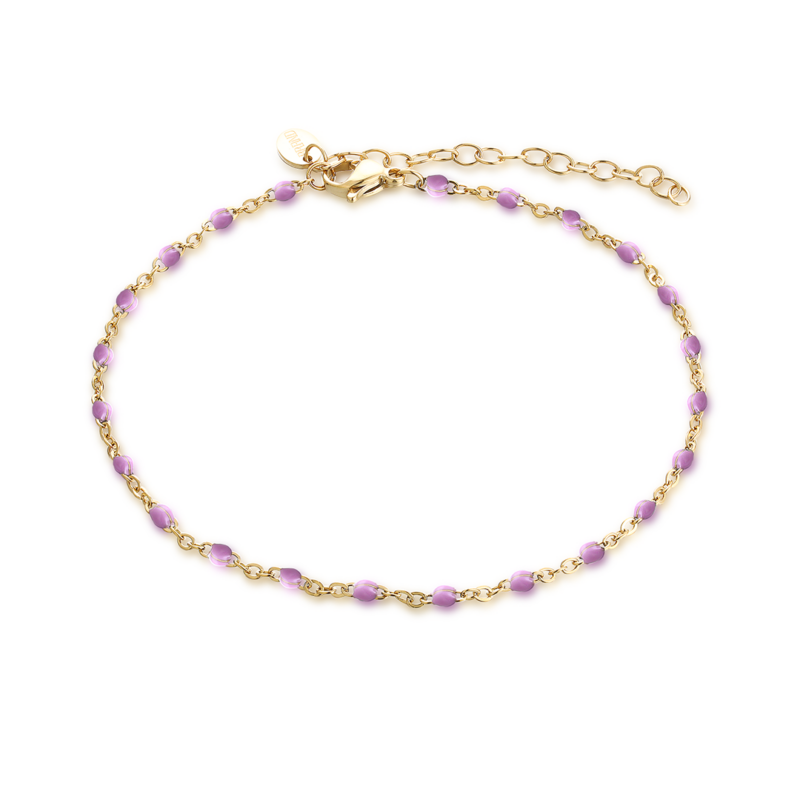 Cavigliera Dorata Smalto Rosa