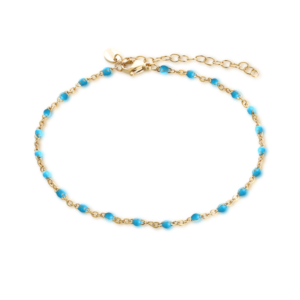 Cavigliera Dorata Smalto Turchese