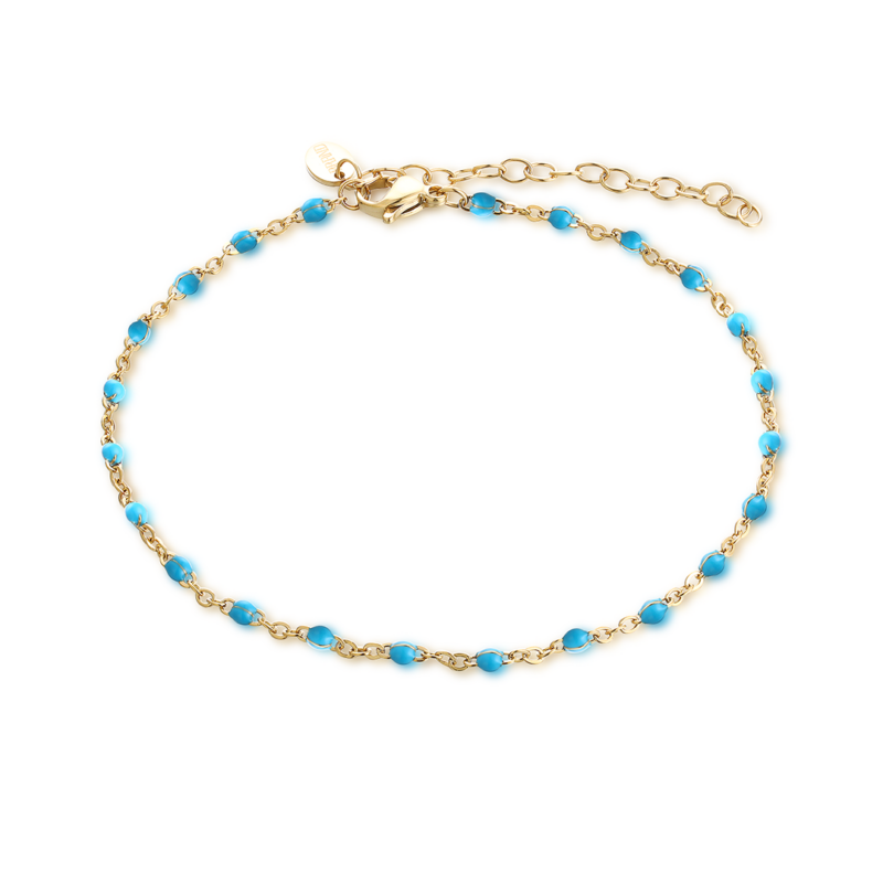 Cavigliera Dorata Smalto Turchese