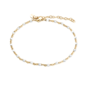 Cavigliera Dorata Smalto Bianco