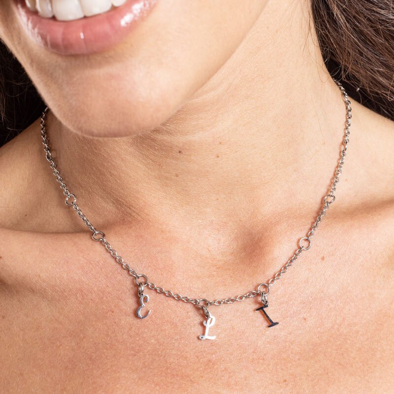 Collana catena e anellini 40+5cm - immagine 2