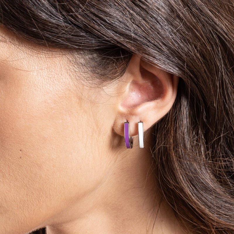 Orecchini Scattino a Goccia con Smalto Arancione - immagine 2