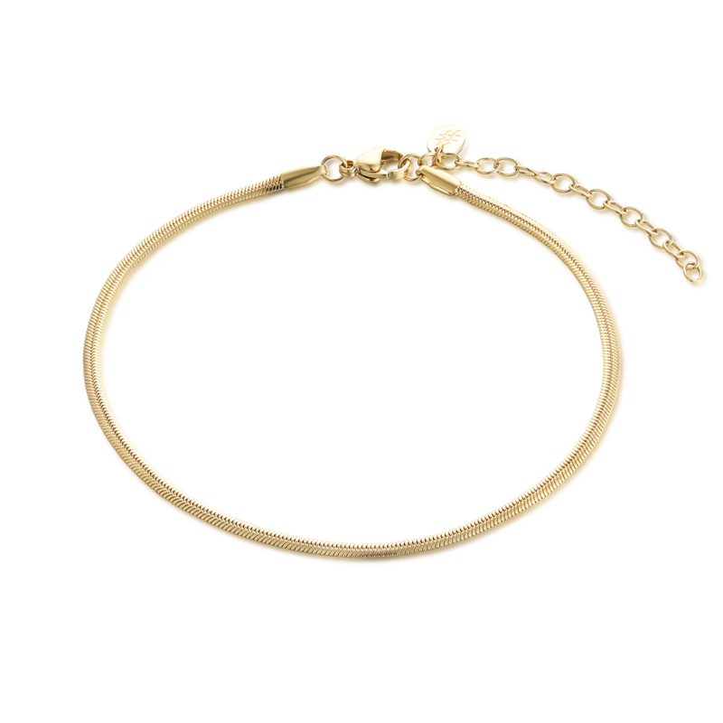 Cavigliera Catena Snake Finish Dorato