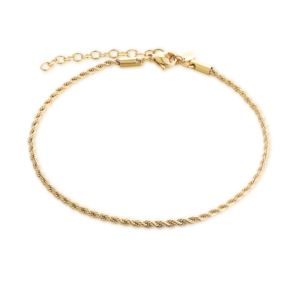 Cavigliera Catena Corda Finish Dorato