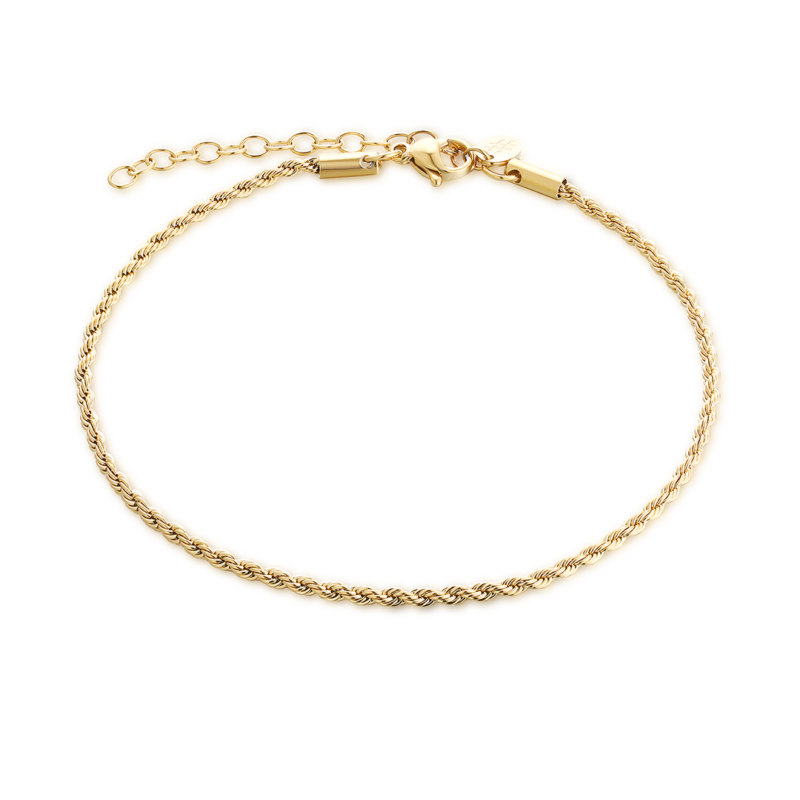 Cavigliera Catena Corda Finish Dorato